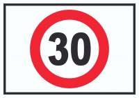 Tempo 30 km/h Geschwindigkeitsbegrenzung Schild Symbol Tempo 30 km/h Geschwindigkeitsbegrenzung Schild Symbol