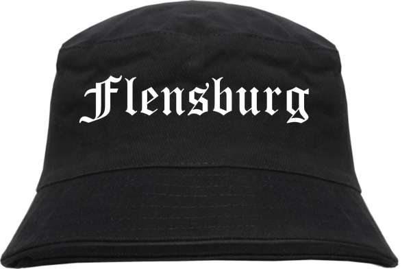 Flensburg Fischerhut - Altdeutsch - bedruckt - Bucket Hat Anglerhut Hut