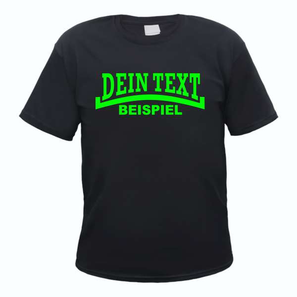 Individuelles Herren T-Shirt - schwarz - NEON - Linie - mit Wunschtext bedruckt