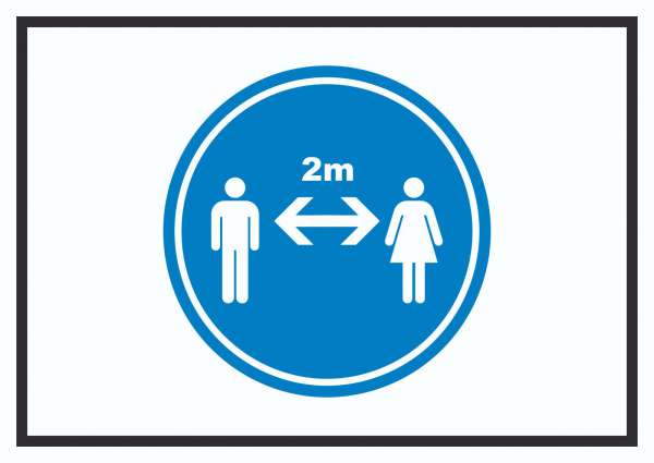 Abstand halten Symbol Schild