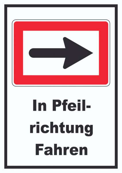 In Pfeilrichtung fahren rechts Symbol und Text