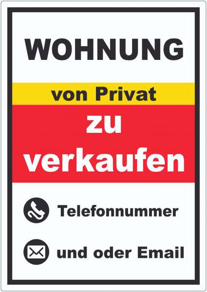 Wohnung zu verkaufen von Privat Hochkant Aufkleber