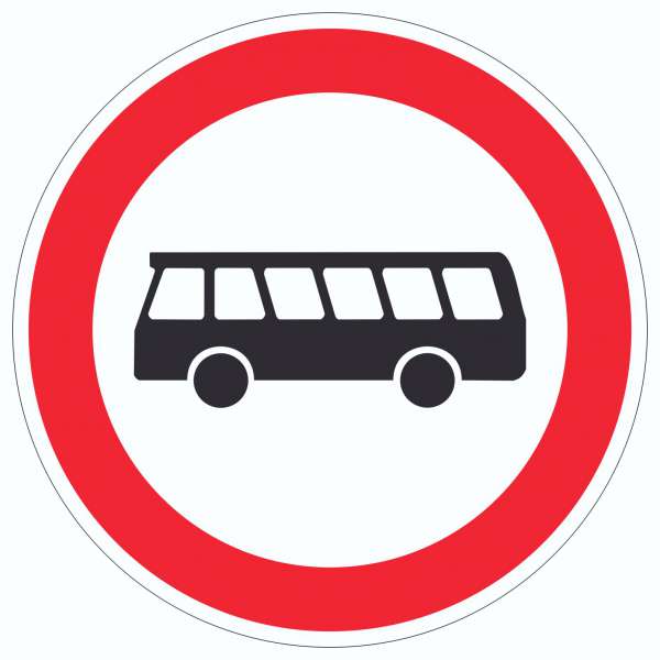 Durchfahrt verboten Bus Aufkleber Kreis