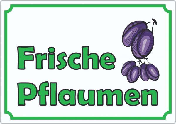 Werbeaufkleber Aufkleber Frische Pflaumen