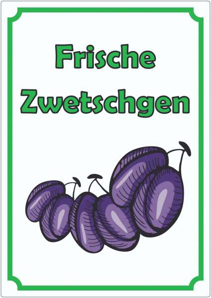 Frische Zwetschgen Aufkleber Hochkant