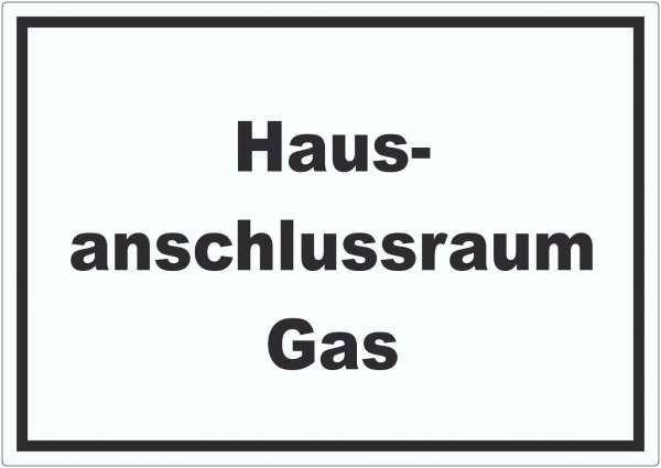 Hausanschlussraum Gas Aufkleber mit Text HAR waagerecht