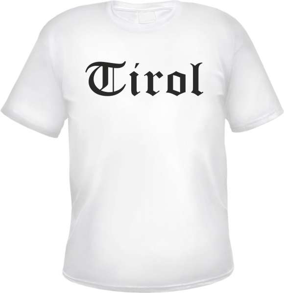 Tirol Herren T-Shirt - Altdeutsch - Weißes Tee Shirt