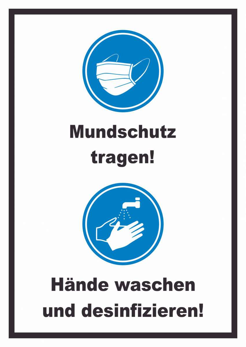 Mundschutz Händewaschen Schild | HB-Druck Schilder, Textildruck