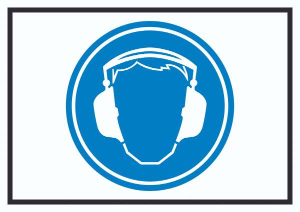 Gehörschutz tragen Symbol Schild