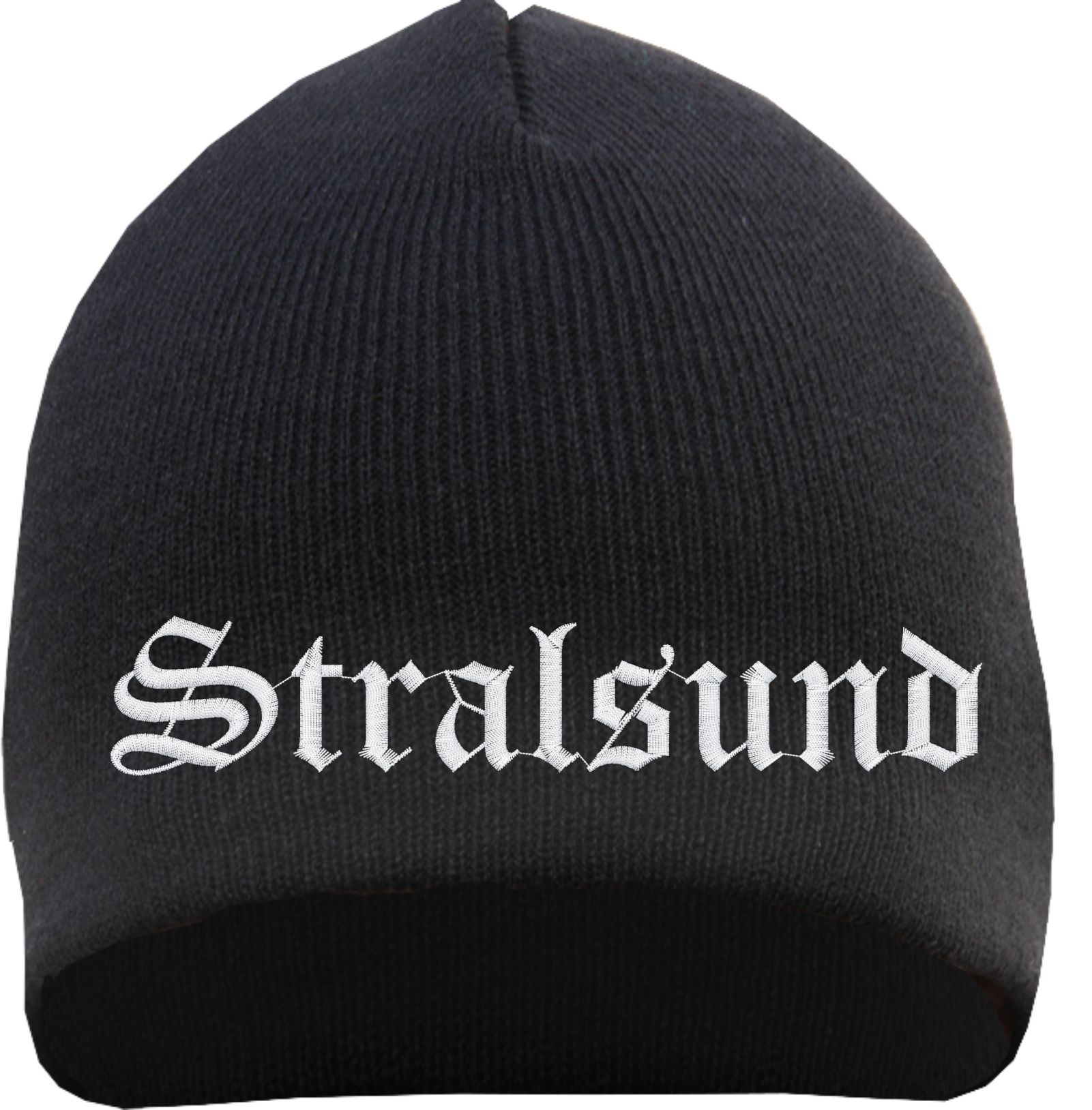 Tshirtladen Beanie Mit Doppelter Stickerei - Lustige Spruchmütze 'Hinten Steht Auch Was'