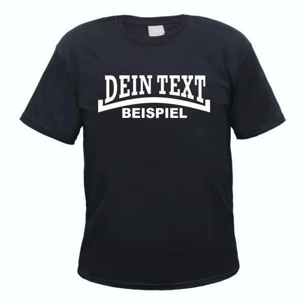 Individuelles Herren T-Shirt - schwarz - Linie - mit Wunschtext bedruckt