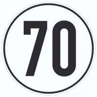 70km/h Geschwindigkeit Aufkleber Kreis 70km/h Geschwindigkeit Aufkleber Kreis
