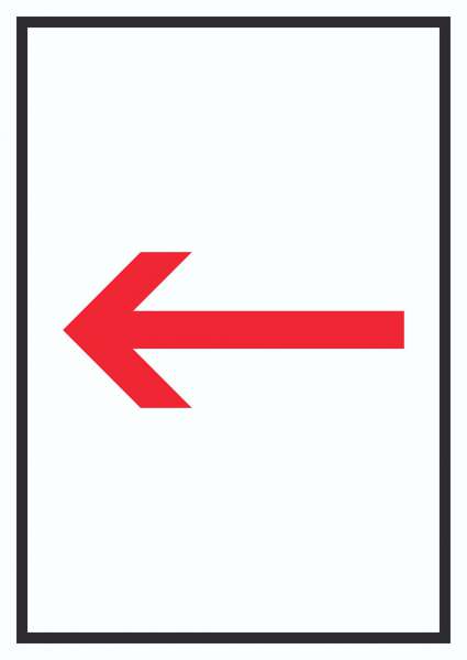 Richtungspfeil links Schild hochkant rot weiss schwarz Pfeil