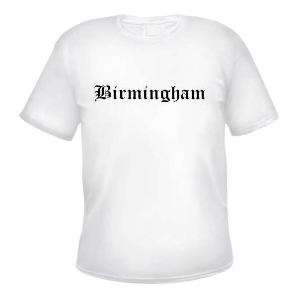 Birmingham Herren T-Shirt - Altdeutsch - Weißes Tee Shirt