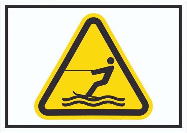 Schild Warnung Wasserski-Bereich Symbol