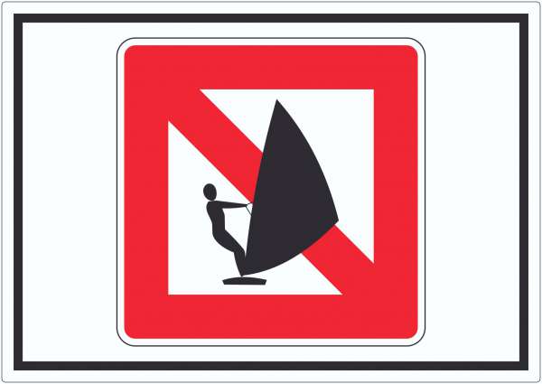 Windsurfen verboten Segelsurfen verboten Symbol Aufkleber