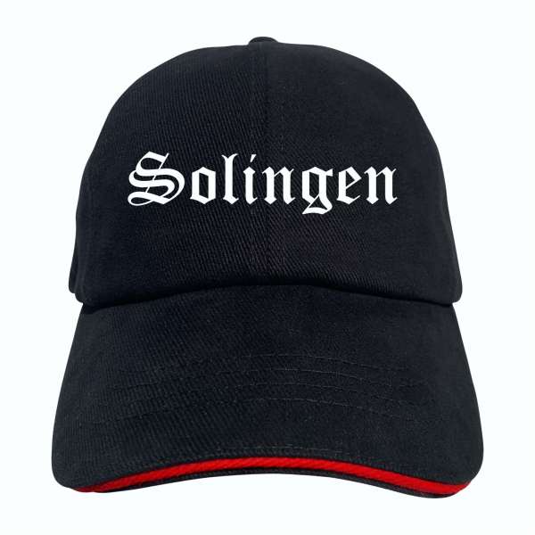 Solingen Cappy - Altdeutsch bedruckt - Schirmmütze - Schwarz-Rotes Cap