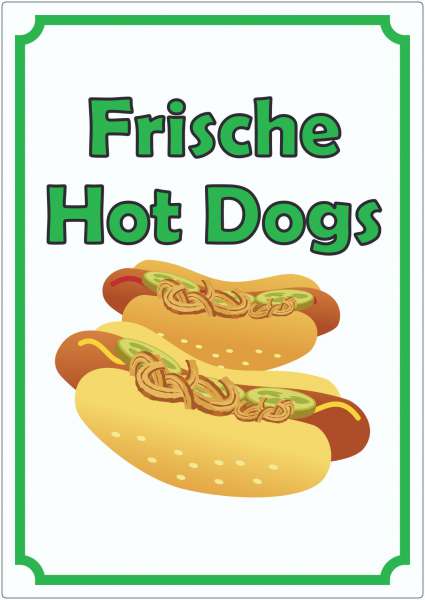 Frische Hot Dogs Aufkleber Hochkant