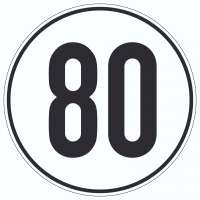 80km/h Geschwindigkeit Aufkleber Kreis 80km/h Geschwindigkeit Aufkleber Kreis