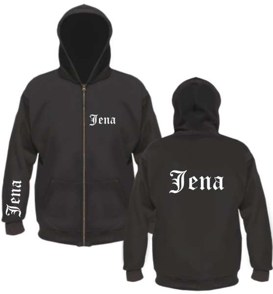 Jena Kapuzenjacke - Altdeutsch bedruckt - Sweatjacke Hoodie Jacke