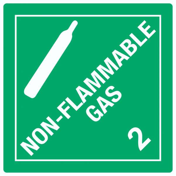 Aufkleber Quadrat nicht entzündliches Gas Symbol non-flammable