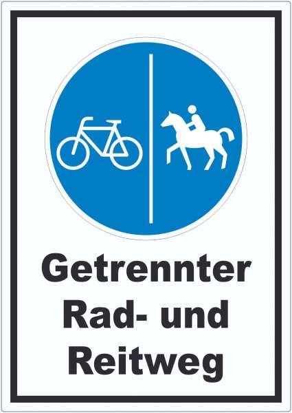 Aufkleber Getrennter Rad- und Reitweg