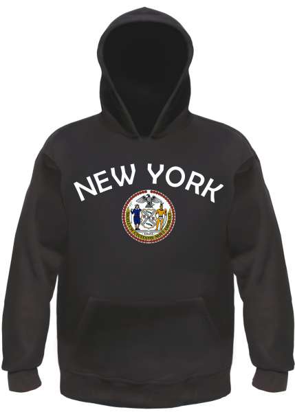 New York Kapuzensweatshirt mit Wappen - Hoodie Kapuzenpullover