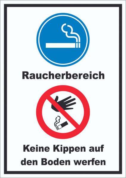 Aufkleber Raucherbereich Boden verboten