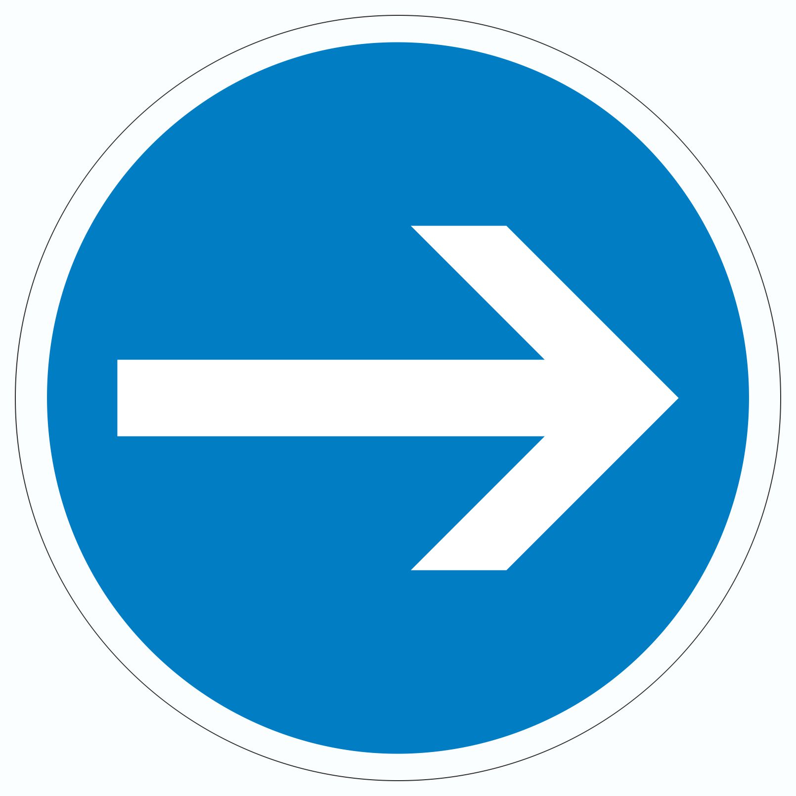 Aufkleber Kreis Fahrtrichtung hier rechts Symbol 