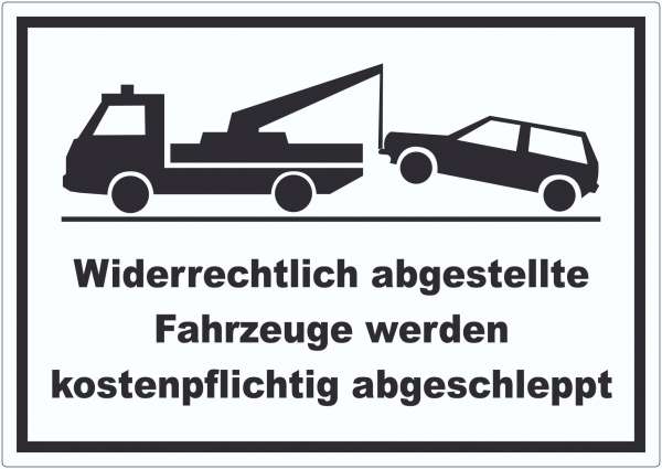 Widerrechtlich abgestellte Fahrzeuge Aufkleber