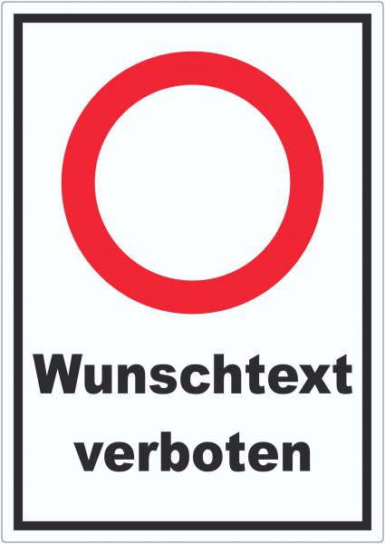 Aufkleber Wunschtext verboten