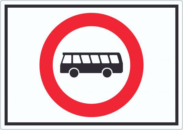 Durchfahrt verboten Bus Symbol Aufkleber