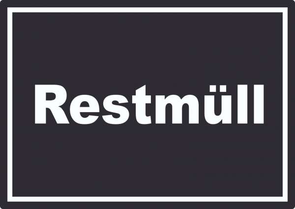 Restmüll Mülltrennung Aufkleber mit Text