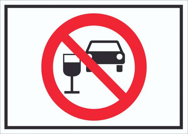 Schild Alkohol am Steuer verboten Symbol