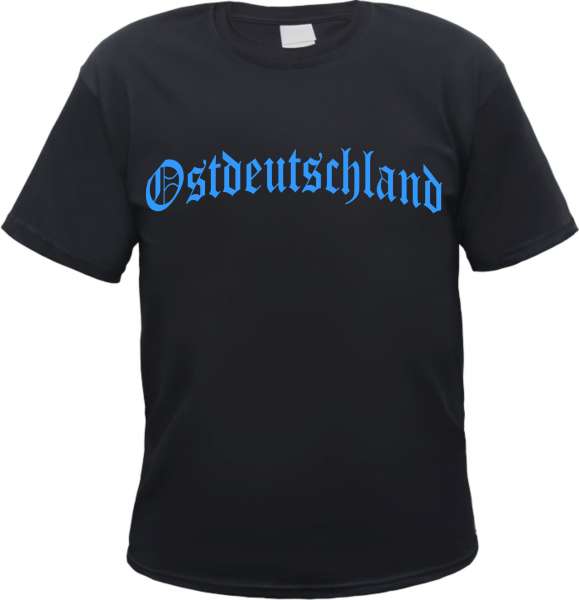 Ostdeutschland T-Shirt - Altdeutsch - Druckfarbe Hellblau - Tee Shirt