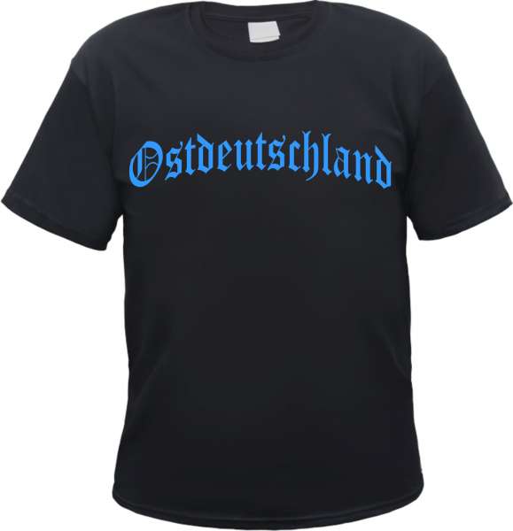 Ostdeutschland T-Shirt - Altdeutsch - Druckfarbe Hellblau - Tee Shirt