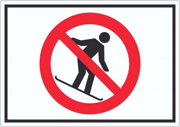 Snowboard fahren verboten Symbol Aufkleber