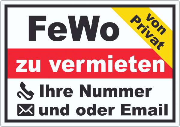 FeWo zu vermieten von Privat Aufkleber