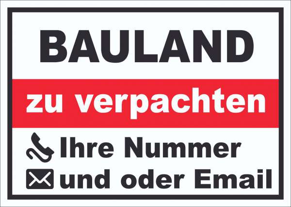 Bauland zu verpachten Schild