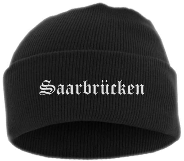 Saarbrücken Umschlagmütze - Altdeutsch - Bestickt - Mütze mit breitem Umschlag