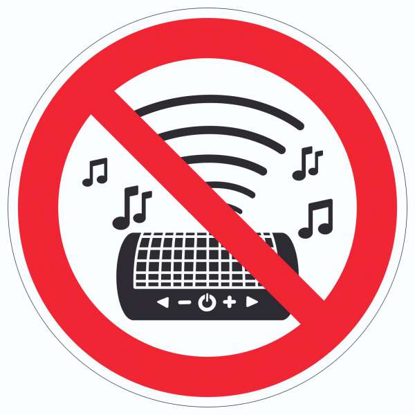 Aufkleber Kreis Laute Musik verboten Symbol