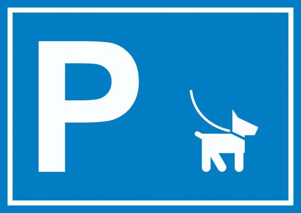 Hundeparkplatz Schild waagerecht