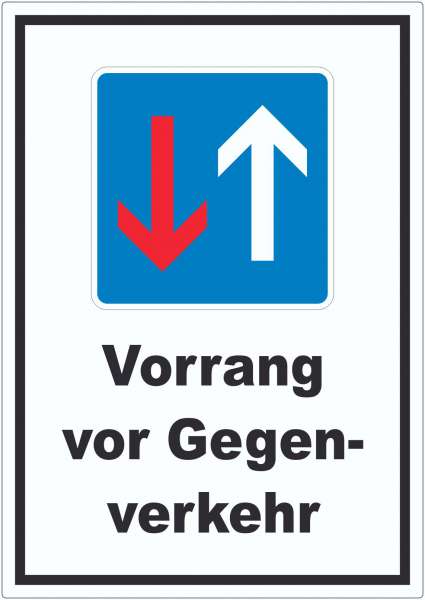 Vorrang vor Gegenverkehr Aufkleber