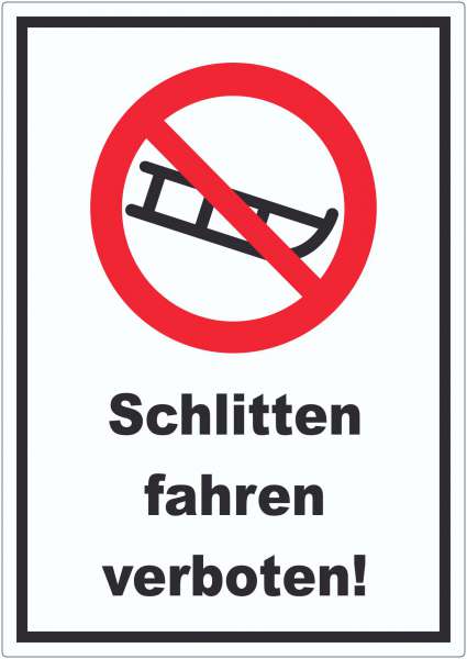 Schlitten fahren verboten Aufkleber