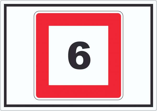 Höchstgeschwindigkeit 6 kmh nicht zu überschreiten Aufkleber mit Symbol
