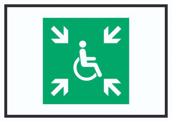 Sammelplatz für Menschen mit Behinderung Symbol Schild