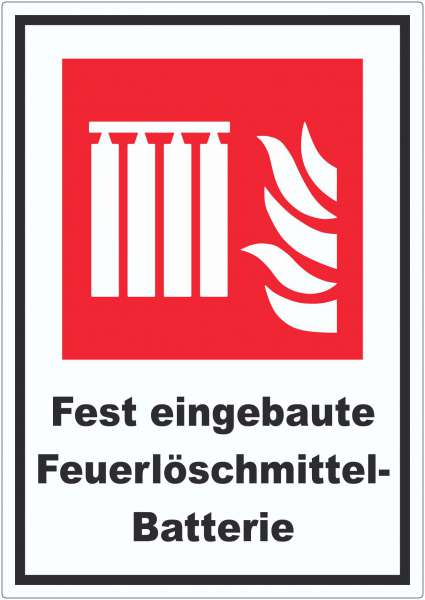 Fest eingebaute Feuerlöschmittel-Batterie Aufkleber