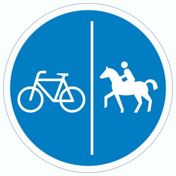 Aufkleber Kreis Getrennter Rad- und Reitweg Symbol