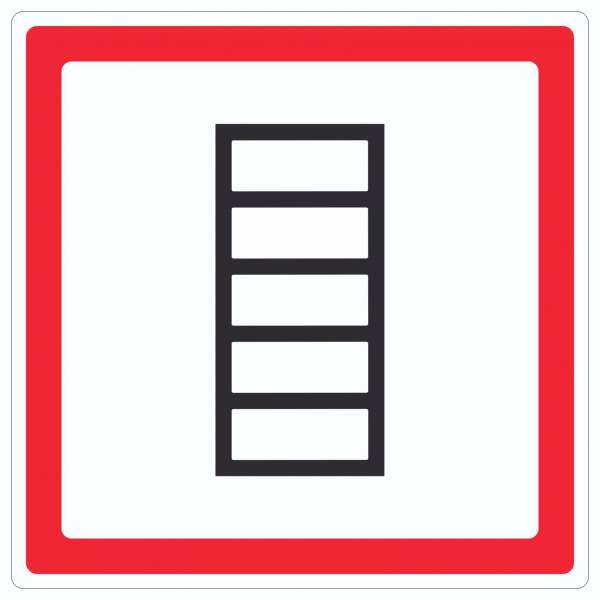 Aufkleber Quadrat Aufstellfläche tragbare Leiter Symbol