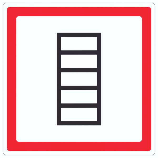 Aufkleber Quadrat Aufstellfläche tragbare Leiter Symbol